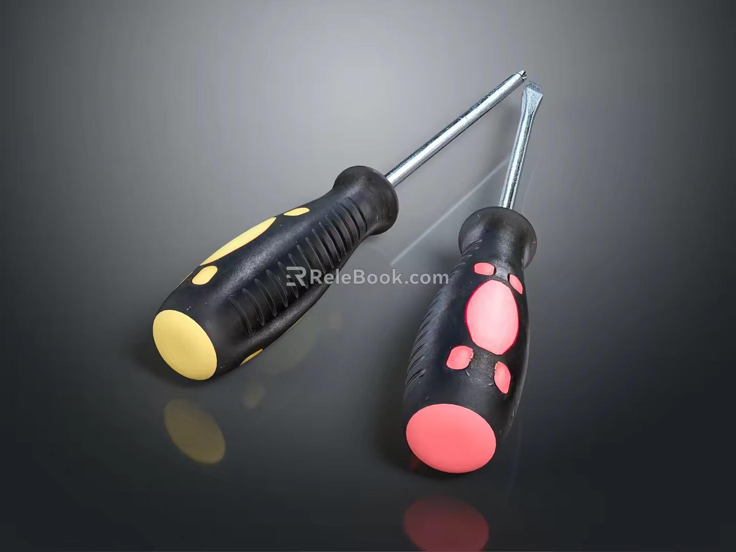 Screwdriver Flat screwdriver Phillips screwdriver 3d model