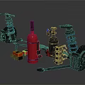 Modern wheel hub train hub assembly train hub structure 3d model