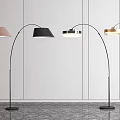 Modern Sleek Floor Lamps With Arched Design Multiple Colors And Metal Bases For Interior