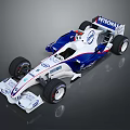 Formula 1 Racing Car With Blue And White Livery And PETRONAS Intel BMW Logos 3d model