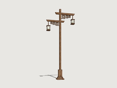 Country street lamp high pole lamp outdoor lamp folk landscape lamp 3d model