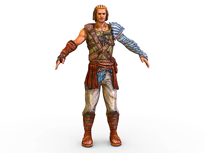 3D Fantasy Warrior Character With Creature Inspired Armor And Detailed Costume 3d model