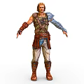 3D Fantasy Warrior Character With Creature Inspired Armor And Detailed Costume
