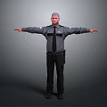Game And Movie Character In Gray Uniform With Black Tie Arms Outstretched