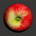 Fresh Red Apple With Red And Yellow Gradient Surface On Black Background With Reflection