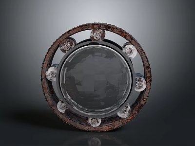Industrial Circular Mechanical Device With Transparent Panel And Metal Frame Components 3d model