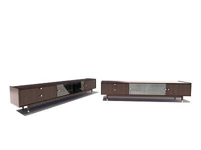 Modern Wooden TV Stand with Drawers Glass Doors and Storage Space 3d model