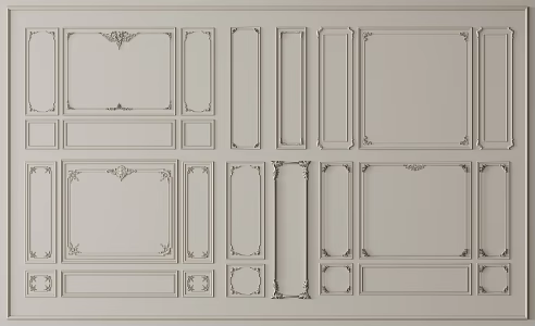 French plaster line French line background wall TV background wall sofa background wall bedroom background wall 3d model