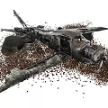 Abandoned Weathered Construction Components Ruins With Scattered Metal Debris