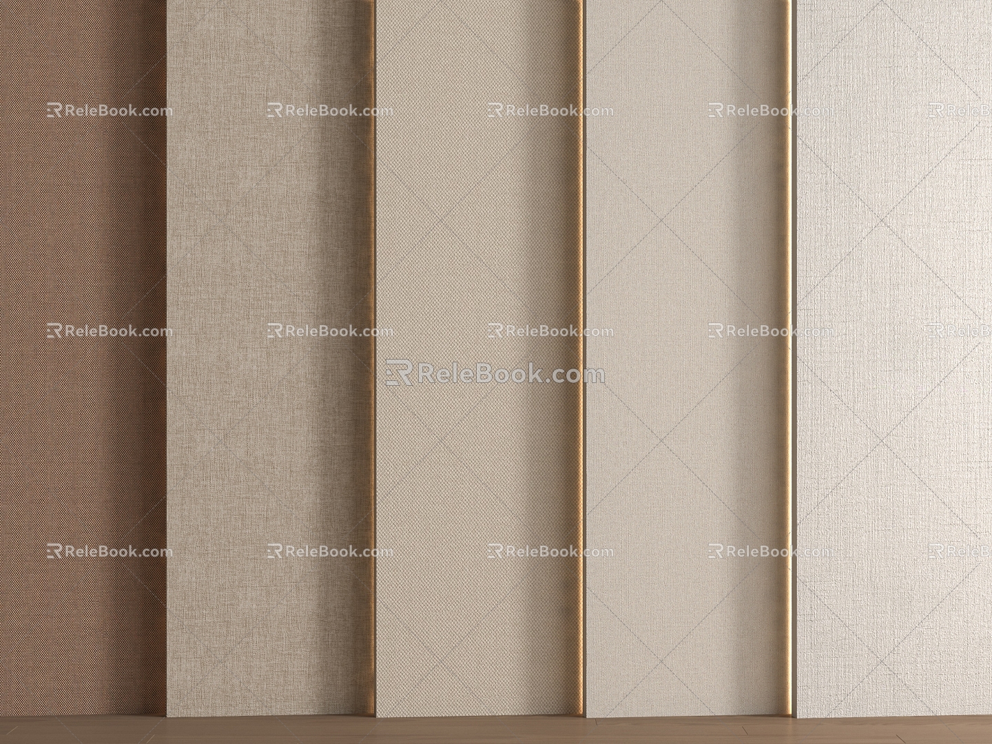 Modern Fabric Modern Wall Cloth Wall Panel Warm Color Wall 3d model