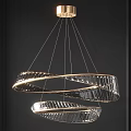 Modern Spiral Crystal Chandelier With Transparent Crystal And Golden Frame Design