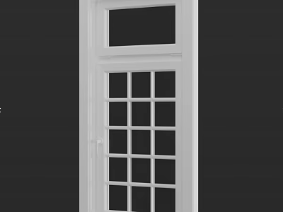 Modern White Casement Window With Grid Pattern And Smooth Frame Design 3d model