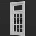 Modern White Casement Window With Grid Pattern And Smooth Frame Design 3d model