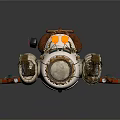 Flaming Exhaust Mechanical Toy Vehicle With Track Wheels Brown Seat And Red Tail Structure