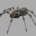 Mechanical Spider Robot With Metallic Legs And Industrial Sci Fi Design 3d model