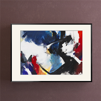 Modern abstract painting simple 3d model