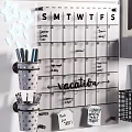 Creative Study Space With Chalkboard Rocket Art Astronaut Decor And Stationery Organizers