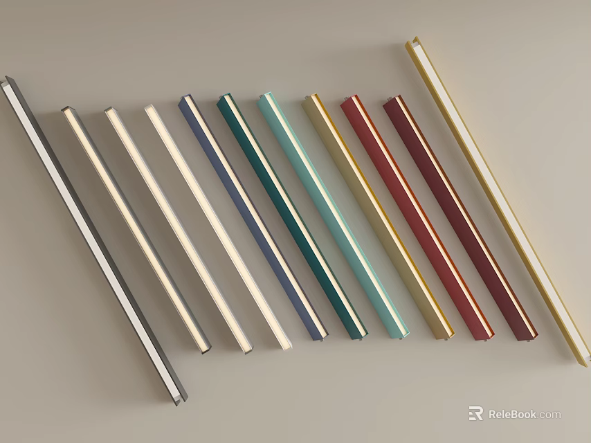 Modern Slim Strip Wall Lamps In Various Colors For Home Decoration 3d model 