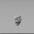 Sleek Modern Metallic Helmet Featuring Geometric Shapes and High Gloss Reflective Finish