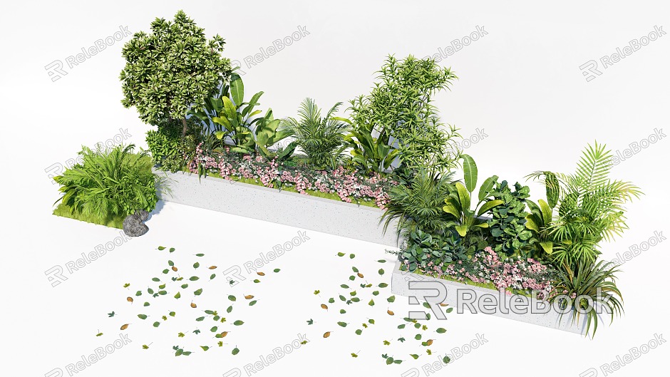 Modern flower bed flower box outside flower box plant potted plant combination flower bed flower box mobile planting pool flower wall model