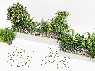 Modern flower bed flower box outside flower box plant potted plant combination flower bed flower box mobile planting pool flower wall 3d model