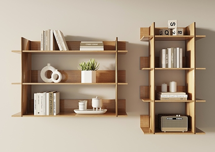 Wall Storage Rack Bookshelf Ornaments 3d model