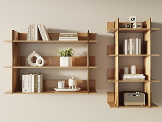 Wall Storage Rack Bookshelf Ornaments 3d model