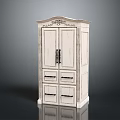 Classic White Storage Wardrobe With Elegant Carved Details Double Doors And Drawers