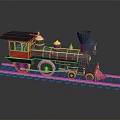 Vintage Steam Locomotive Black And Red With Gold Accents On Railroad Tracks