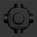 Black Traffic Light With Red Yellow Green Lights And Multiple Faces