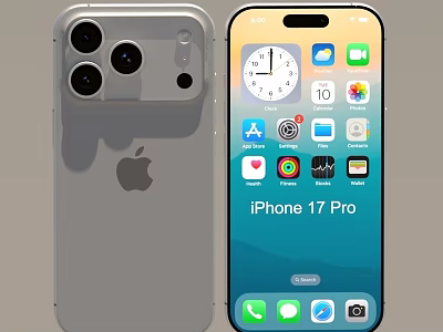 iPhone 17 Pro Smartphone With Triple Camera And Colorful App 3d model