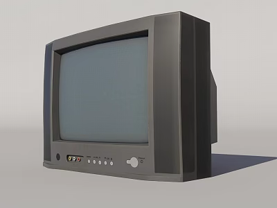 Vintage Television With Classic Black Case Analog Screen And Retro Controls 3d model