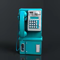 Blue Vintage Telephone With Dial Pad Handset And Retro Body Design