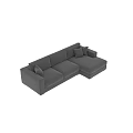 Modern Grey Fabric Sectional Sofa With Comfortable Seating And Decorative Pillows 3d model