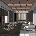 Modern Sales Office Interior With Reception Area Wooden Walls And Tables Chairs