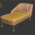 Modern Yellow Upholstered Chaise Lounge With Tufted Backrest And Wooden Legs With Metal Accents
