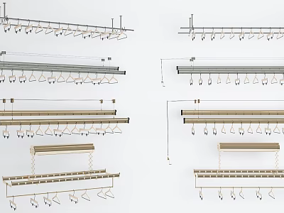 Various Design Metal Hangers With Hooks For Wardrobe Closet Organization 3d model