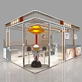 Modern Designed Specialty Store Featuring Transparent Glass Structure Golden Decorations Display Cabinets And Cartoon Model
