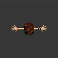 Game Movie Character Red Haired Boy in Green T-Shirt with Wrist Device Standing Arms Outstretched