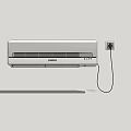 Wall Mounted Air Conditioner Fan With Power Socket Connection For Room Cooling