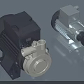 Industrial Equipment Two Different Electric Motors And Pumps With Metal Construction