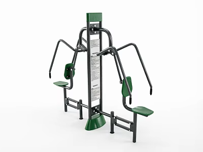 Outdoor Sports Equipment Double Station Arm Exercise Machine Green Black Design 3d model
