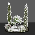 Winter Tree Winter Tree Landscape Tree Snow Tree Shrub Plant Pile 3d model