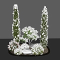 Winter Tree Winter Tree Landscape Tree Snow Tree Shrub Plant Pile 3d model