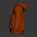 Orange Casual Hoodie With Long Sleeves And White Drawstrings Design