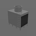Industrial Cooling Tower Equipment With Square Structure Round Top Heat Dissipation Grille And Ladder Access