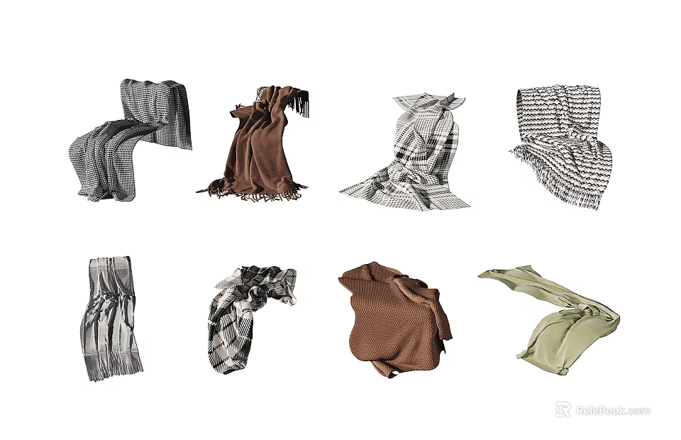Various Square Rugs With Different Patterns Colors And Styles For Home Decor 3d model 