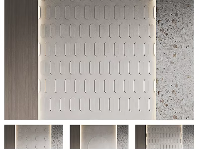 Modern Background Wall Panel Designs With Grooved Patterns And Terrazzo Texture For Interior Decor 3d model