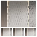 Modern Background Wall Panel Designs With Grooved Patterns And Terrazzo Texture For Interior Decor 3d model