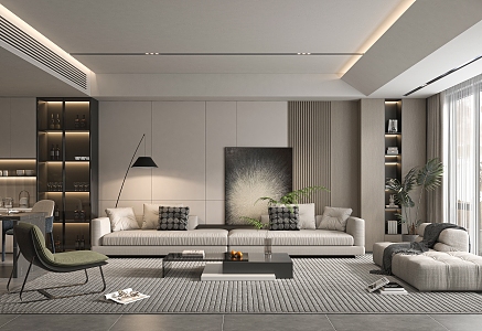 modern living room 3d model